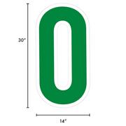 Festive Green Number (0) Corrugated Plastic Yard Sign, 30in